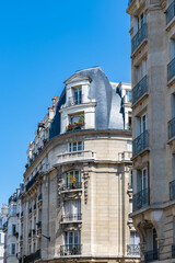 Paris, typical facades, beautiful buildings near Republique

