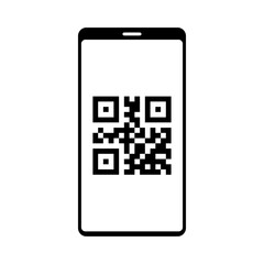QR code. Scan QR code. Mobile phone scanning QR code. Vector illustration