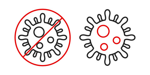 Coronavirus icon. 2019-nCoV Coronavirus Bacteria. Vector.