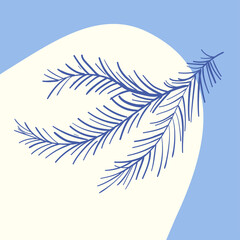 pine branch fir branch a symbol of christmas and new year for decorating cards and photos drawing