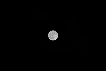 full moon over black