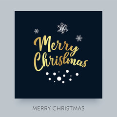 Merry Christmas lettering template. Xmas creative calligraphy for gift card. Winter holidays related typography.
