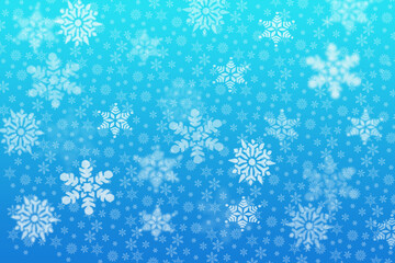 White snowflakes on light blue background