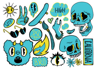 Old style cartoon sticker sheet 