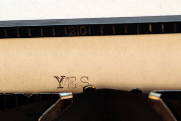 Yes - type-written text, vintage typewriter