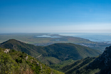 Fototapeta premium panoramic views of the foradada natural mountain area and the sea