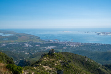 Fototapeta na wymiar panoramic views of the foradada natural mountain area and the sea