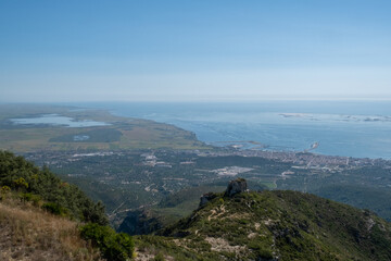 
panoramic views of the foradada natural mountain area and the sea