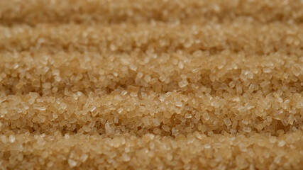 brown sugar close up. Demerara golden brown sugar top view