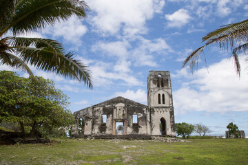 Ruins of religious temple destroyed by tsunami, Savai'i