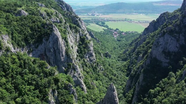 Aerial view of Zadielska dolina valley in Slovakia