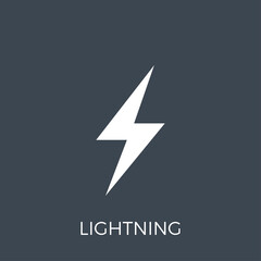 Lightning Vector Gluph Icon. Expand to any Size - Easy Change Colour.