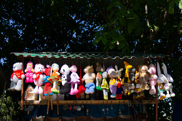 Handmade knitted toys. intended for sale.
