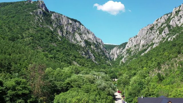 Aerial view of Zadielska dolina valley in Slovakia
