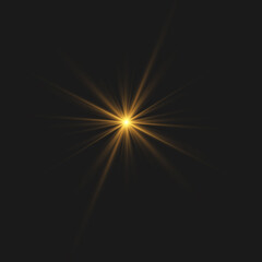 Fototapeta na wymiar Gold glowing light burst explosion transparent.