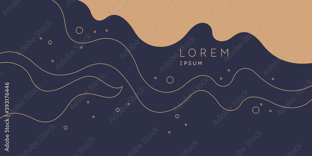 Poster poster with dynamic waves. vector illustration in minimal style. abstract background.