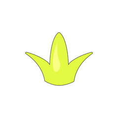 Yellow crown for a princess isolated on a white background. Vector illustration