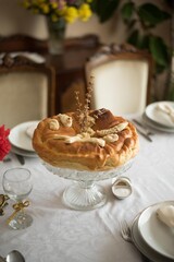 Patron Saint Day cake isolated on table