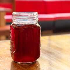 delicious homemade hibiscus water jar