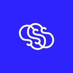 Creative modern Letter S logo. for general logo. blue background. vector based icon template. eps10 format	