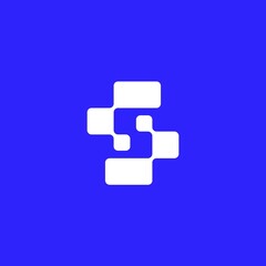 Letter S logo vector. for business and technology. blue background. creative design based icon template. 