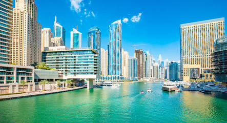 Fototapeta na wymiar Dubai Marina modern skyline, UAE