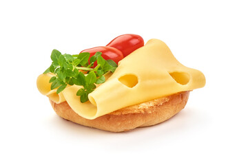 Cheese sandwich, isolated on white background