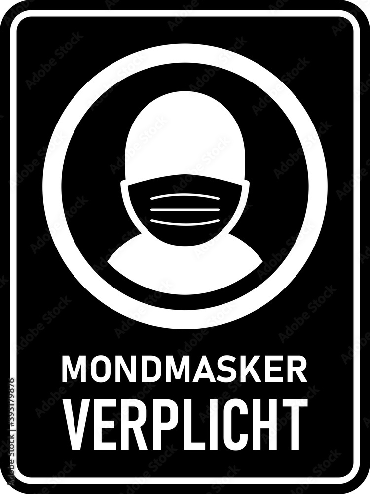 Poster mondmasker verplicht (