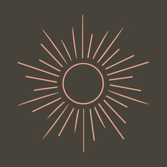 Hand drawn sun poster symbolic representation vector