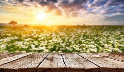 Empty old wooden table background