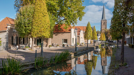 View of the picturesque town center of the vilage of Maasland, Midden-Delfland