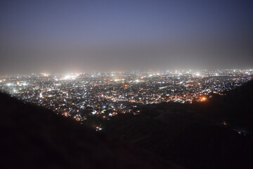 view of the city at night