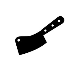 butcher meat cleaver in black and white