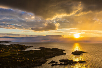 Beautiful arctic summer landscape on Barents sea