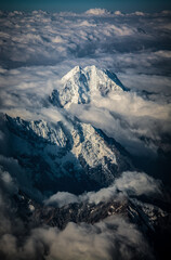 Fototapeta na wymiar Vista aerea de Los Andes con nieve