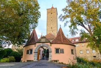 Fototapeta premium Rothenburg ob der Tauber in autumn. Bavaria, Bayern, Germany.