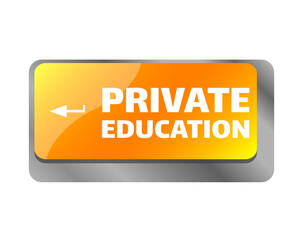 Private education . Close up of keyboard, enter computer key.
