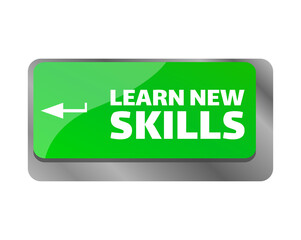 Learn new skills . Close up of keyboard, enter computer key.