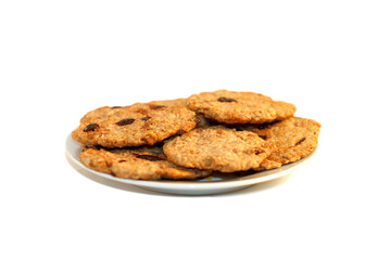 Natural oatmeal bakes with berries baked at home for vegetarians, handmade