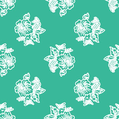 Fototapeta na wymiar Vector floral seamless pattern. Suitable for packaging, fabric, wrapping paper, home decor, scrapbooking and other design projects. 