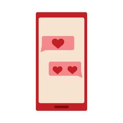 Isolated romantic heart chat pink love icon- Vector