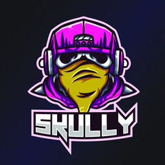 Skully Esports Logo. Skull Logo. Esport Team Logo. Streamer Gaming Logo. Gaming Creator House Illustrator. Streamer Emblem. Skeleton Illustrator. Gaming Mascot. Game Content Symbol.