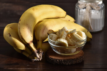 banana madura fatiada detalhe