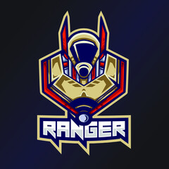 Ranger Esports Logo. Robot Logo. Esport Team Logo. Streamer Gaming Logo. Gaming Creator House Illustrator. Streamer Emblem. Future Theme Illustrator. Gaming Mascot. Game Content Symbol.