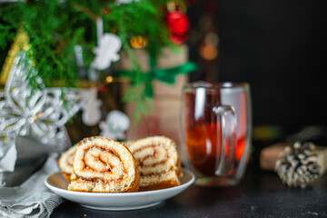 christmas roll biscuit pastry home sweet baked cake dessert festive table new year serving
healthy meal snack gift tasty top view copy space food background rustic