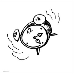 Alarm clock rings, alarm signal. Vector drawing