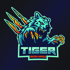 Tiger Squad Esports Logo. Tiger Logo. Esport Team Logo. Streamer Gaming Logo. Gaming Creator House Illustrator. Streamer Emblem. Animal Illustrator. Gaming Mascot. Game Content Symbol.