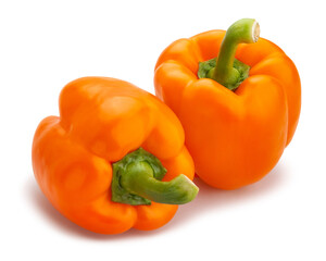 orange bell pepper path isolated on white
