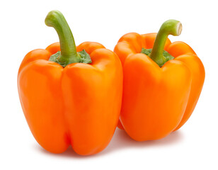 orange bell pepper path isolated on white