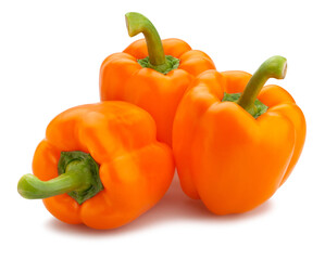 orange bell pepper path isolated on white